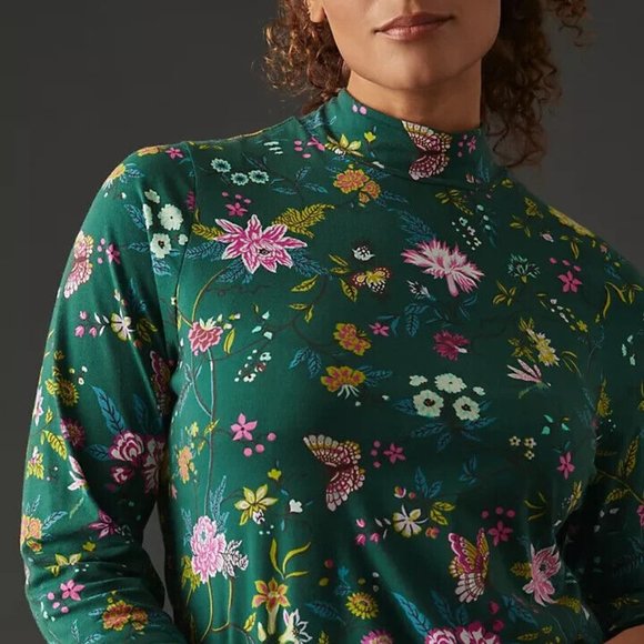 Anthropologie Maeve Printed Turtleneck Top XS new with tag - Picture 2 of 11